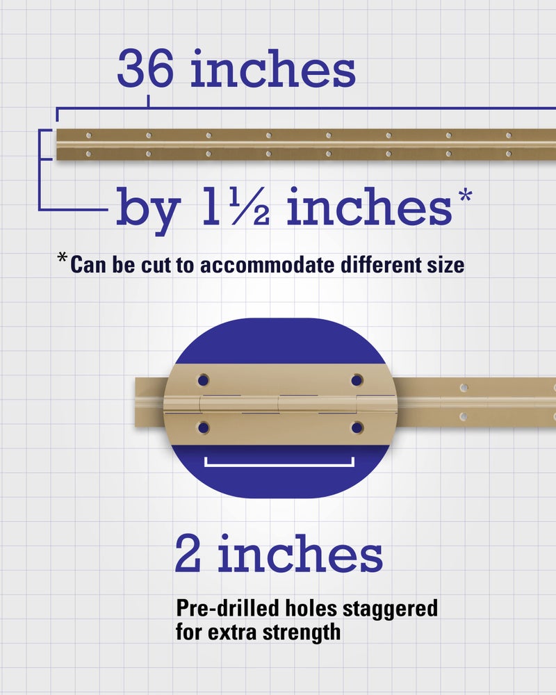 Hardware Essentials 851071 Continuous Pin 36" x 1-1/2" Brass - Image 3